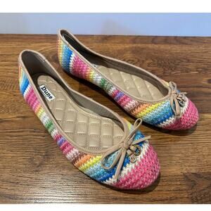 Dune London Halo Crochet Flats Women’s 40 Multicolor NWOB Statement Shoes Unique
